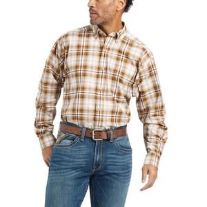 Ariat Napa Cotton Poly Blend Plaid Button Down Shirt Men XL